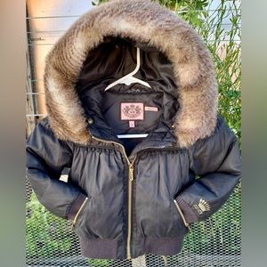 COPY - Size 5 girls Juicy Couture puffy jacket with faux fur hood